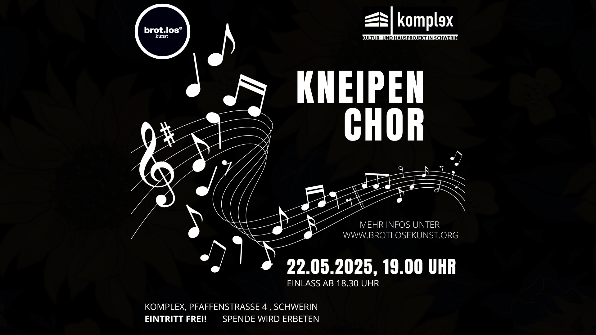 Nächster Kneipenchor am 22.05.2025 im Komplex Schwerin