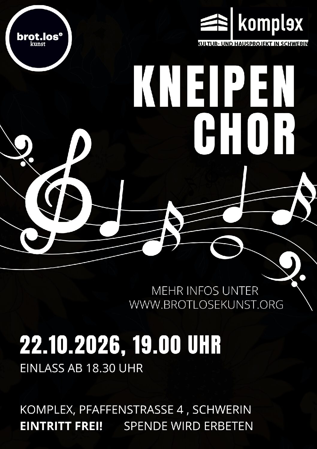 Kneipenchor 22.10.2026 Plakat
